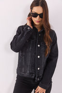 Kadın Ally Black Slim Fit Jean Ceket - Black
