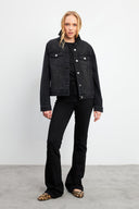 Kadın Ally Black Slim Fit Jean Ceket - Black