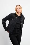 Kadın Ally Black Slim Fit Jean Ceket - Black