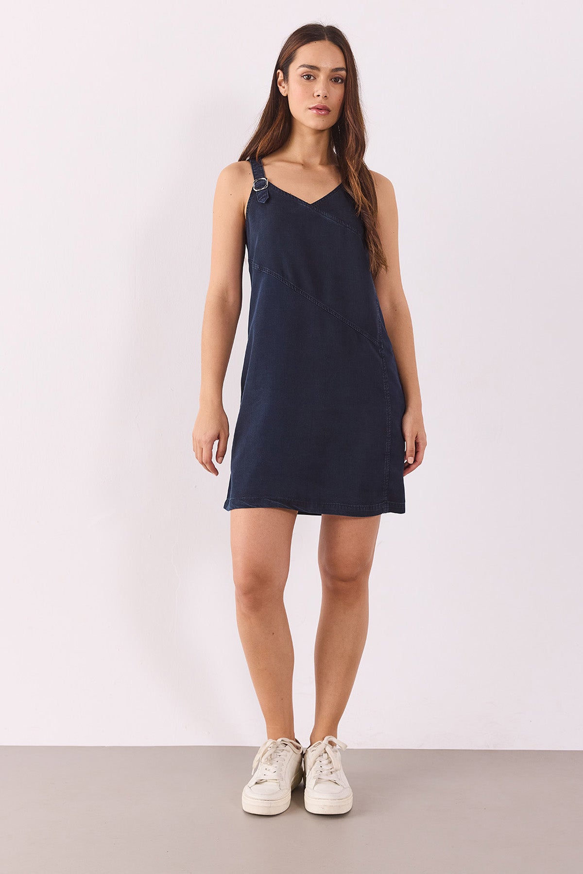 Kadın Angelica Blue Black Regular Fit Jean Elbise %100 Lyocell (Tencel™) - Blue Black