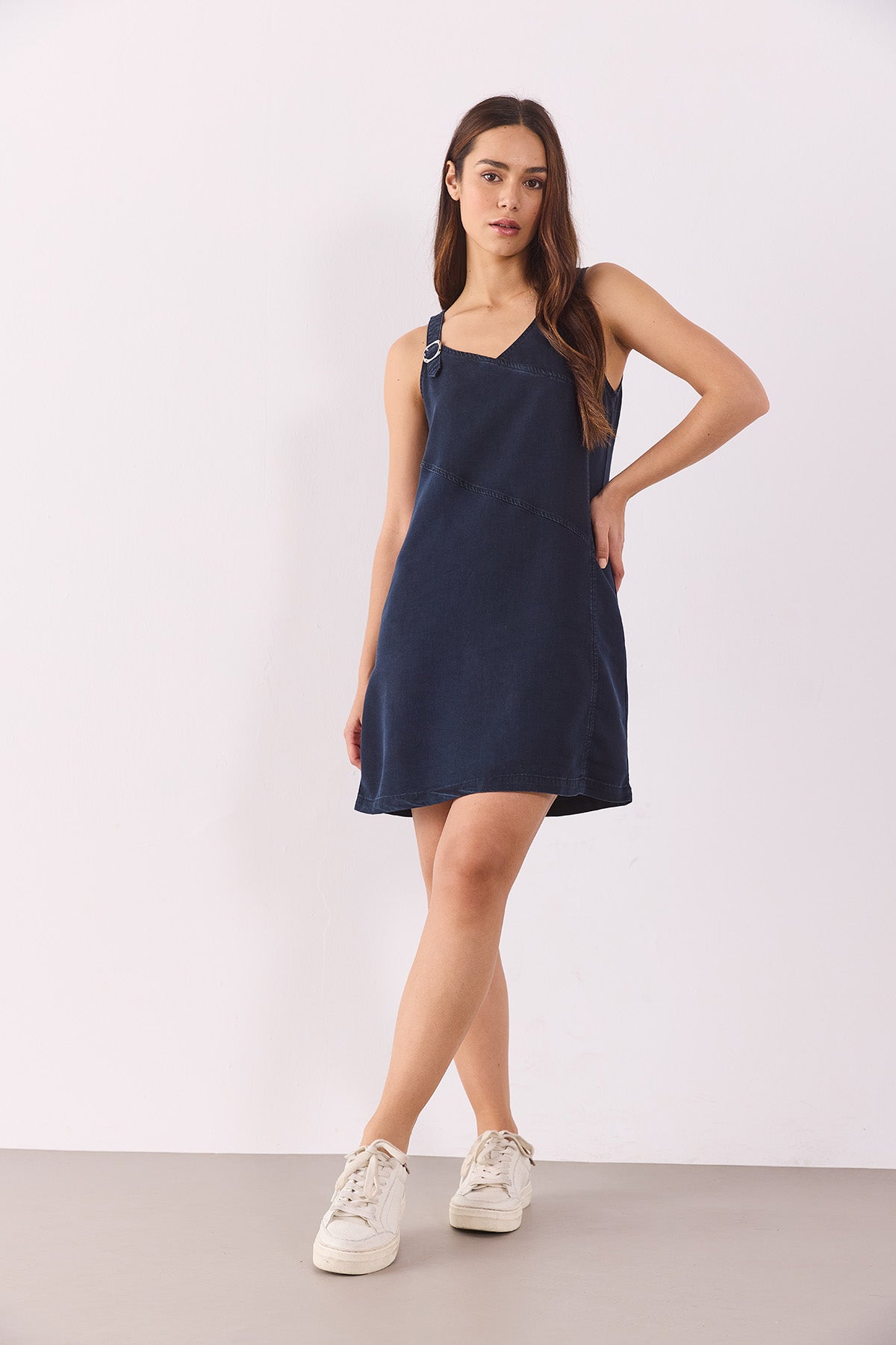Kadın Angelica Blue Black Regular Fit Jean Elbise %100 Lyocell (Tencel™) - Blue Black