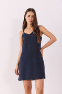 Kadın Angelica Blue Black Regular Fit Jean Elbise %100 Lyocell (Tencel™) - Blue Black