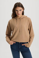 Kadın Angelica Kapüşonlu Regular Fit Triko Kazak - Bej
