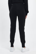 Kadın Angelica Paçası Lastikli Triko Jogger Pantolon - Siyah