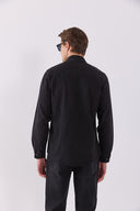 Erkek Austin Black Slim Fit Jean Gömlek %100 Pamuk - Black