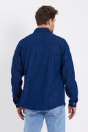 Erkek Austin Dark Blue Slim Fit Jean Gömlek %100 Pamuk - Dark Blue