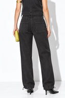 Beli Lastikli Black Barrel Fit Jean Pantolon-Black