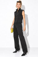 Beli Lastikli Black Barrel Fit Jean Pantolon-Black