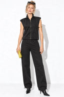 Beli Lastikli Black Barrel Fit Jean Pantolon-Black