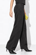 Beli Lastikli Black Barrel Fit Jean Pantolon-Black