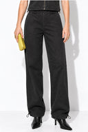 Beli Lastikli Black Barrel Fit Jean Pantolon-Black