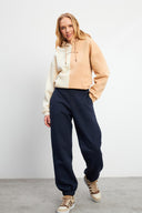 Kadın Beli Lastikli Oversize Jogging Pantolon - Lacivert