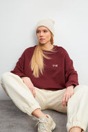 Kadın Beli Lastikli Oversize Jogging Pantolon - Kemik