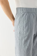 Kadın Beli Lastikli Pamuklu Krinkle Pantolon - Gri