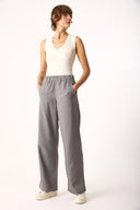 Kadın Beli Lastikli Pantolon %100 Lyocell (Tencel™) - Gri