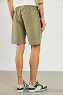 Erkek Beli Lastikli Paraşüt Şort - Haki