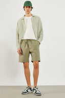 Erkek Beli Lastikli Paraşüt Şort - Haki