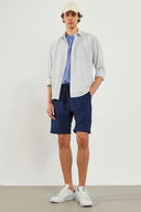 Erkek Beli Lastikli Paraşüt Şort - Lacivert