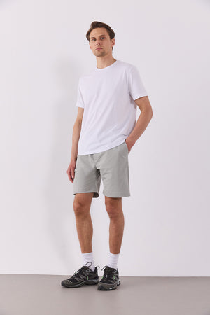 Erkek Beli Lastikli Teknik Şort - Gri