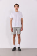 Erkek Beli Lastikli Teknik Şort - Gri