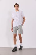 Erkek Beli Lastikli Teknik Şort - Gri