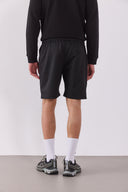 Erkek Beli Lastikli Teknik Şort - Siyah