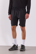 Erkek Beli Lastikli Teknik Şort - Siyah