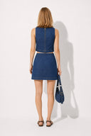 Bisiklet Yaka Kolsuz Dark Blue Jean Bluz-Dark Blue