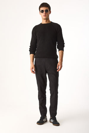 Erkek Bisiklet Yaka Regular Fit Triko Kazak - Siyah