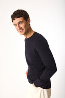 Erkek Bisiklet Yaka Regular Fit Triko Kazak - Lacivert