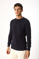 Erkek Bisiklet Yaka Regular Fit Triko Kazak - Lacivert