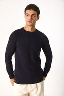 Erkek Bisiklet Yaka Regular Fit Triko Kazak - Lacivert