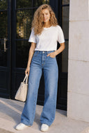 Boyfriend Bisiklet Yaka Regular Fit Modal Tişört(TENCEL)(TM)-Beyaz