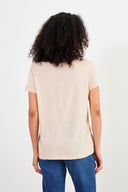 Kadın Boyfriend Bisiklet Yaka Regular Fit Modal Tişört (TENCEL)™ - Kum