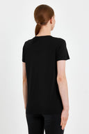 Kadın Boyfriend Bisiklet Yaka Regular Fit Modal Tişört (TENCEL)™ - Siyah