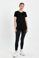 Kadın Boyfriend Bisiklet Yaka Regular Fit Modal Tişört (TENCEL)™ - Siyah