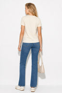 Boyfriend Bisiklet Yaka Regular Fit Modal Tişört(TENCEL)(TM)-Taş