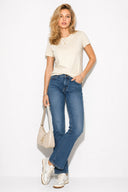 Boyfriend Bisiklet Yaka Regular Fit Modal Tişört(TENCEL)(TM)-Taş
