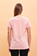 Kadın Boyfriend Bisiklet Yaka Regular Fit Modal Tişört (TENCEL)™ - TOZ PEMBE