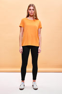 Kadın Boyfriend Bisiklet Yaka Regular Fit Modal Tişört (TENCEL)™ - TURUNCU