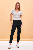 Kadın Boyfriend V Yaka Regular Fit Modal Tişört (TENCEL)™ - Gri