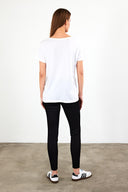 Kadın Boyfriend V Yaka Regular Fit Modal Tişört (TENCEL)™ - Beyaz