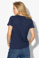 Boyfriend V Yaka Regular Fit Modal Tişört(TENCEL)(TM)-Lacivert
