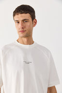 Erkek Brand Baskılı Bisiklet Yaka Regular Fit Tişört %100 Pamuk - Fildişi