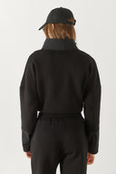 Kadın Brenna Dik Yaka Şardonlu Sweatshirt - Siyah