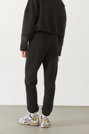 Kadın Brenna Paçası Lastikli Şardonlu Eşofman Altı - Siyah