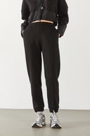 Kadın Brenna Paçası Lastikli Şardonlu Eşofman Altı - Siyah