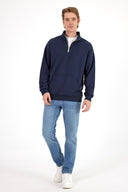 Erkek Bruce Dik Yaka Yarım Fermuarlı Sweatshirt - Lacivert