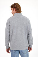 Erkek Bruce Dik Yaka Yarım Fermuarlı Sweatshirt - Gri Melanj