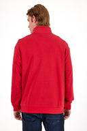 Erkek Bruce Dik Yaka Yarım Fermuarlı Sweatshirt - Vişne